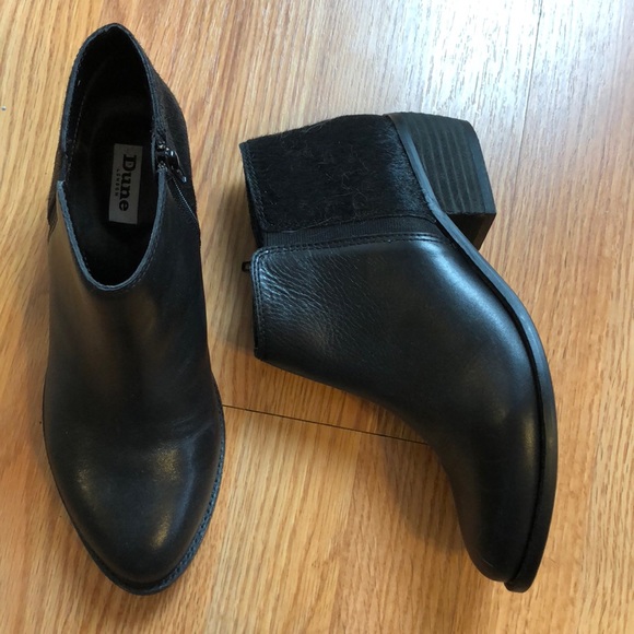 Dune London Shoes - Dune London Black Leather Booties Sz 38